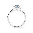 BLUE AND WHITE DIAMOND RING IN WHITE GOLD - FANCY DIAMOND ENGAGEMENT RINGS - ENGAGEMENT RINGS