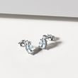 BOUCLES D'OREILLES EN OR BLANC AVEC AIGUES-MARINES ET DIAMANTS - BOUCLES D'OREILLES EN AIGUE-MARINE - BOUCLES D'OREILLES