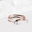 DIAMOND WAVE RING IN ROSE GOLD - DIAMOND RINGS - RINGS