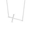 CROSS PENDANT NECKLACE IN WHITE GOLD - WHITE GOLD NECKLACES - NECKLACES