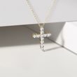 PENDENTIF CROIX EN OR JAUNE ET DIAMANT - COLLIERS AVEC DIAMANTS - COLLIERS