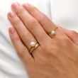 PEARL CHAIN RING IN YELLOW GOLD - PEARL RINGS - PEARL JEWELLERY