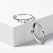 EMERALD AND DIAMOND ENGAGEMENT RING IN WHITE GOLD - EMERALD RINGS - RINGS