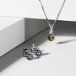 NECKLACE IN WHITE GOLD WITH MOLDAVITE AND BRILLIANT - MOLDAVITE NECKLACES - NECKLACES