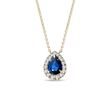 ELEGANT DIAMOND NECKLACE WITH SAPPHIRE IN YELLOW GOLD - SAPPHIRE NECKLACES - NECKLACES