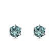 BLUE DIAMOND 14K WHITE GOLD EARRINGS - DIAMOND STUD EARRINGS - EARRINGS