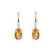 BOUCLES D'OREILLES EN OR BLANC AVEC DIAMANTS ET CITRINES - BOUCLES D'OREILLES EN CITRINE - BOUCLES D'OREILLES