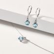 SWISS TOPAZ AND DIAMOND WHITE GOLD NECKLACE - TOPAZ NECKLACES - NECKLACES