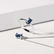 EMERALD CUT SAPPHIRE NECKLACE IN WHITE GOLD - SAPPHIRE NECKLACES - NECKLACES
