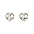 BOUCLES D'OREILLES CŒUR EN OR JAUNE AVEC DIAMANTS - BOUCLES D'OREILLES EN DIAMANT - BOUCLES D'OREILLES