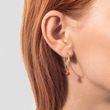 GOLD HOOP EARRINGS WITH ROUND CORAL PENDANTS - SEASONS COLLECTION - KLENOTA COLLECTIONS