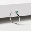 RING WITH EMERALD IN WHITE GOLD - EMERALD RINGS - RINGS