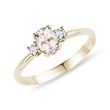 GOLD RING WITH MORGANITE AND DIAMONDS - MORGANITE RINGS - RINGS