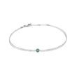 BLUE DIAMOND DOUBLE CHAIN BRACELET IN WHITE GOLD - DIAMOND BRACELETS - BRACELETS