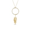 LARGE LEAF HOOP NECKLACE IN YELLOW GOLD - SEASONS COLLECTION - KLENOTA COLLECTIONS