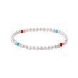 PEARL BRACELET WITH TURQUOISE AND CORAL - PEARL BRACELETS - PEARL JEWELRY