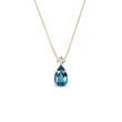 LONDON BLUE TOPAZ PENDANT IN YELLOW GOLD - TOPAZ NECKLACES - NECKLACES