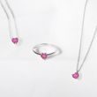 HEART NECKLACE WITH PINK SAPPHIRE IN WHITE GOLD - SAPPHIRE NECKLACES - NECKLACES