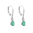 EMERALD AND DIAMOND EARRINGS IN WHITE GOLD - EMERALD EARRINGS - EARRINGS