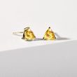 BOUCLES D'OREILLES EN OR JAUNE AVEC CITRINE COUPE TRILLION - BOUCLES D'OREILLES EN CITRINE - BOUCLES D'OREILLES