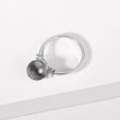 TAHITIAN PEARL RING WITH DIAMONDS IN WHITE GOLD - PEARL RINGS - PEARL JEWELRY