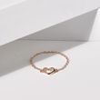 HEART-SHAPED PENDANT CHAIN RING IN ROSE GOLD - ROSE GOLD RINGS - RINGS