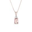 NECKLACE MADE OF ROSE GOLD WITH MORGANITE AND DIAMOND - MORGANITE NECKLACES - NECKLACES