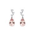 BOUCLES D'OREILLES EN OR BLANC AVEC BRILLANTS ET MORGANITES - BOUCLES D'OREILLES EN MORGANITE - BOUCLES D'OREILLES