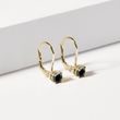 BOUCLES D'OREILLES EN OR JAUNE AVEC DIAMANTS NOIRS - BOUCLES D'OREILLES EN DIAMANT - BOUCLES D'OREILLES