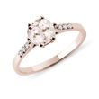 MORGANITE AND DIAMOND ENGAGEMENT RING IN ROSE GOLD - MORGANITE RINGS - RINGS