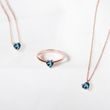 BAGUE EN OR ROSE AVEC TOPAZE LONDON BLUE - BAGUES EN TOPAZE - BAGUES