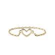 HEART-SHAPED PENDANT CHAIN RING IN YELLOW GOLD - YELLOW GOLD RINGS - RINGS