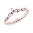 ROSE GOLD RING WITH SMALL BRILLIANT CUT DIAMONDS - DIAMOND RINGS - RINGS
