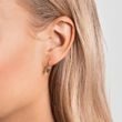 OVAL MOLDAVITE AND DIAMOND EARRINGS IN GOLD - MOLDAVITE EARRINGS - EARRINGS