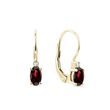 OVAL GARNET AND DIAMOND EARRINGS IN GOLD - GARNET EARRINGS - EARRINGS