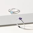 HEART-SHAPED AMETHYST RING IN WHITE GOLD - AMETHYST RINGS - RINGS