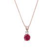 RUBY AND DIAMOND NECKLACE IN 14K ROSE GOLD - RUBY NECKLACES - NECKLACES