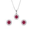 RUBY JEWELLERY SET IN WHITE GOLD - JEWELLERY SETS - FINE JEWELLERY