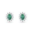 EARRINGS IN WHITE GOLD WITH DIAMONDS AND EMERALDS - EMERALD EARRINGS - EARRINGS