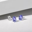 EARRINGS WITH OVAL TANZANITES IN WHITE GOLD - TANZANITE EARRINGS - EARRINGS