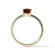 OVAL GARNET GOLD RING - GARNET RINGS - RINGS