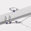 AMETHYST AND DIAMOND WHITE GOLD EARRINGS - AMETHYST EARRINGS - EARRINGS