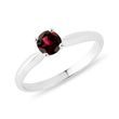 BAGUE EN OR BLANC 14CT AVEC GRENAT - BAGUES EN GRENAT - BAGUES