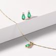 GOLD NECKLACE WITH EMERALD AND BRILLIANT - EMERALD NECKLACES - NECKLACES