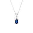 WHITE GOLD PENDANT WITH SAPPHIRE AND BRILLIANT - SAPPHIRE NECKLACES - NECKLACES