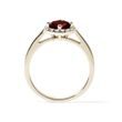 GOLD RING WITH GARNET AND DIAMONDS - GARNET RINGS - RINGS