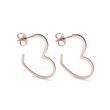 HEART-SHAPED EARRINGS IN 14K ROSE GOLD - ROSE GOLD EARRINGS - EARRINGS