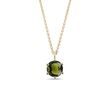 ROUND MOLDAVITE NECKLACE IN YELLOW GOLD - MOLDAVITE NECKLACES - NECKLACES