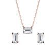 MOISSANITE EARRING AND NECKLACE SET MADE OF ROSE GOLD - JEWELRY SETS - FINE JEWELRY