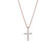 14K ROSE GOLD BRILLIANT CROSS - DIAMOND NECKLACES - NECKLACES